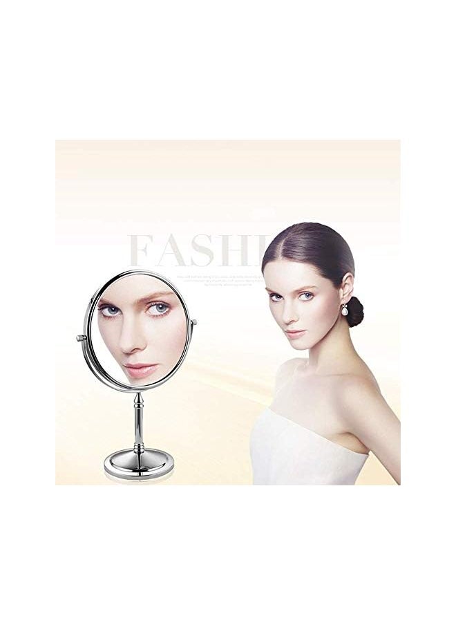 The Bros Makeup Mirror 8 Inch 3X Magnifying Make up Mirror Tabletop Wall Mounted Adjustable Foldable Cosmetic Mirror Swivel Dual Sides Vanity Mirror  - Image 2