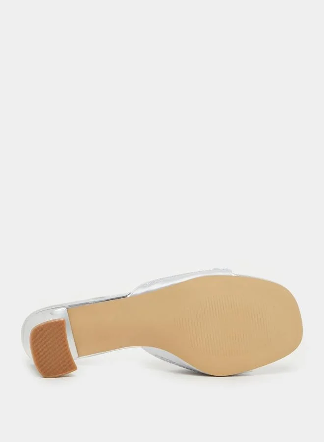 ستايلي Embellished Bow Block Heel Sandals
