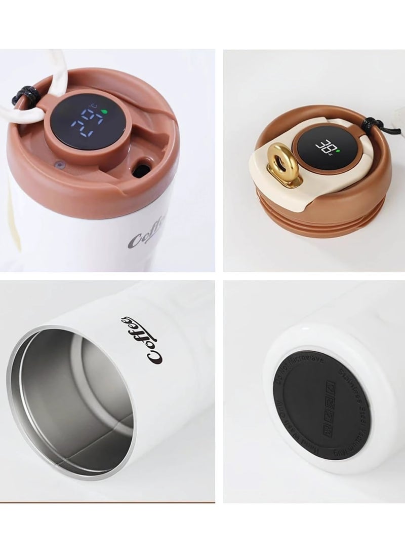 تويسو ترمس قهوة Twisoo مع شاشة ذكية لدرجة الحرارة، كوب سفر 500 مل من الفولاذ المقاوم للصدأ مانع للتسرب، ساخن وبارد، أرجواني - Image 3