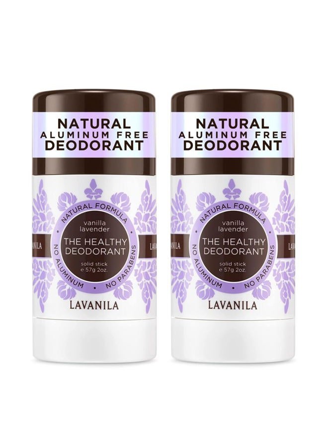 LAVANILA LABORATORIES Vanilla Lavender Aluminum Free Deodorant 2-Pack (2 Oz Each) - Solid Stick Deodorant for Men and Women, Natural Vegan Formula, Made In USA - Image 1