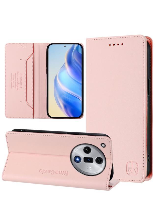 S-TOP Case For OPPO Find X7 RC01 Dual-Folded Magnetic Suction RFID Leather Phone Case - Image 1
