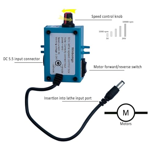 Winbomgo Mini Lathe Motor Speed Regulation Box, Dc Motor Infinite Speed Regulation Stable Motor Operation Working Voltage Range 1-24v - Image 3