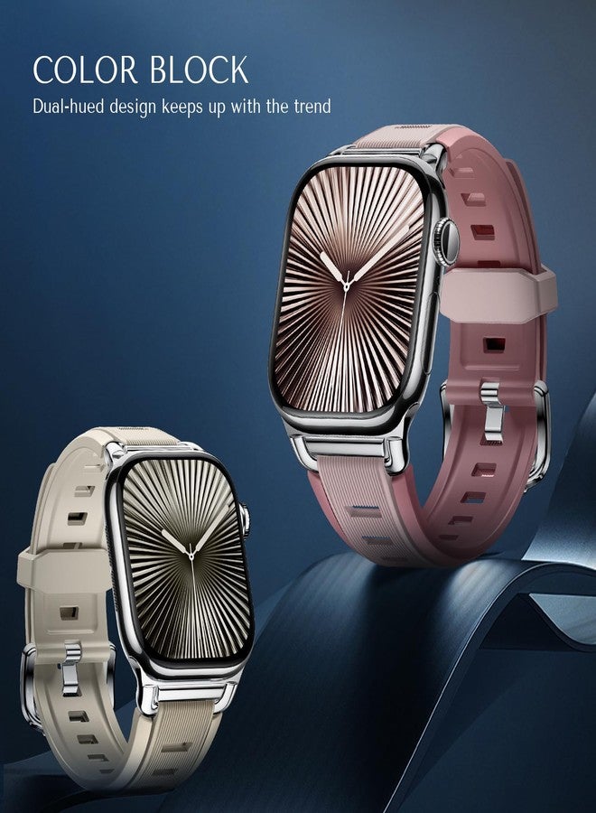 Suitisbest Bands Compatible with Apple Watch Bands for Women 38mm 40mm 41mm 42mm 44mm 45mm 46mm 49mm Men, Waterproof Soft Silicone Sport Band Straps for iWatch Series 11 10 9 8 7 6 5 4 SE Ultra - Image 3