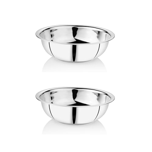EMBASSY Stainless Steel Wonderful Mixing Bowl, Size 4, 2500 ml, 27 cms, Pack of 2 - Image 1