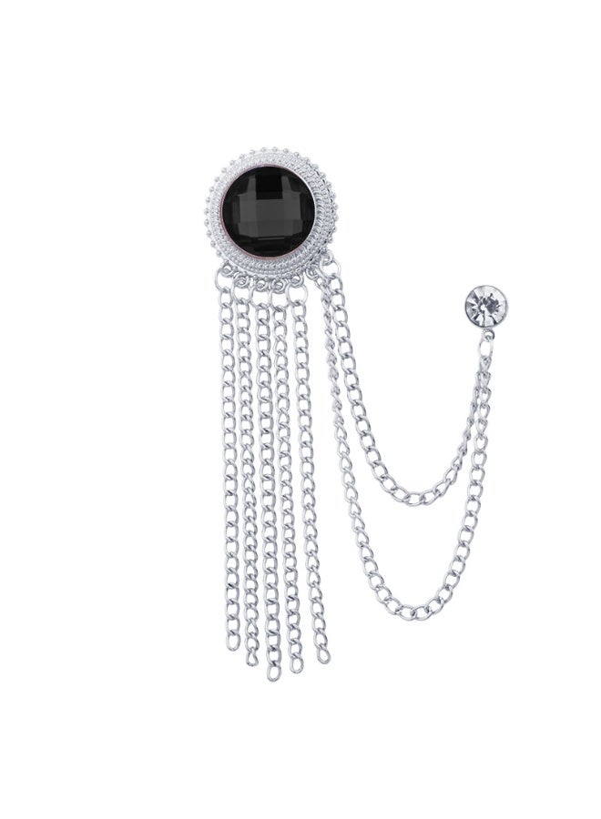 Shougu Versatile Temperament Personality Gemstone Tassel Chain Suit Brooch 