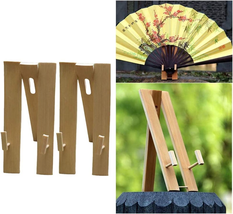 klarako 2Pack Fan Display Stands Tripod Decorative Party Japanese Folding Fan Holder - Image 2