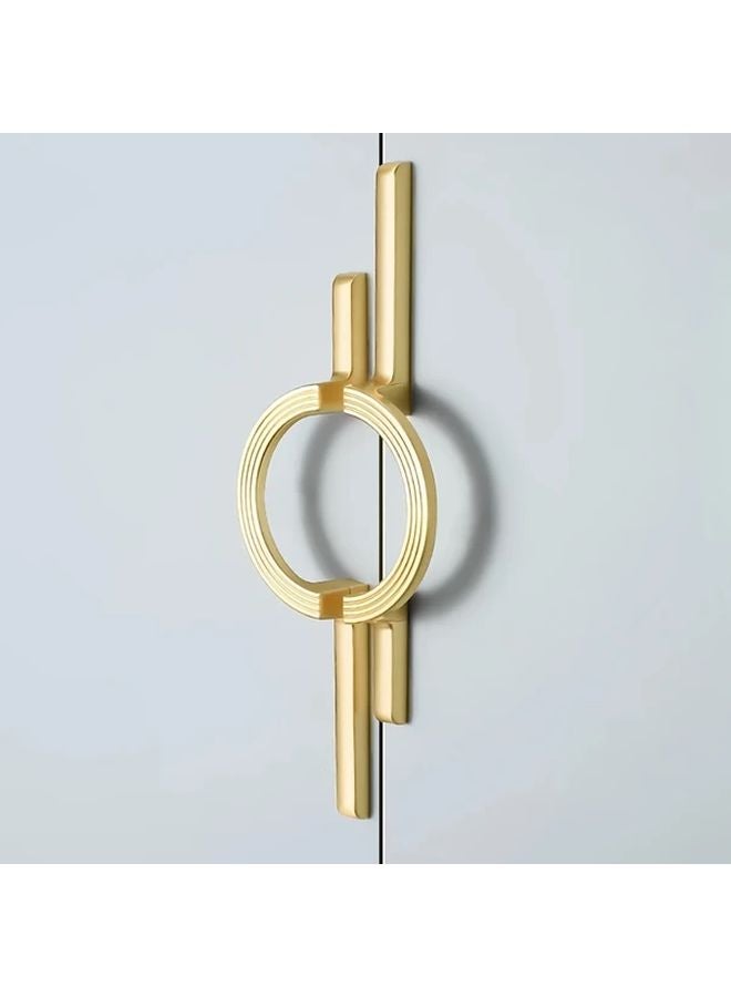 Golden Long Handled Metal Pulls For Wardrobe Furniture Cabinet 1 Pair - Image 1
