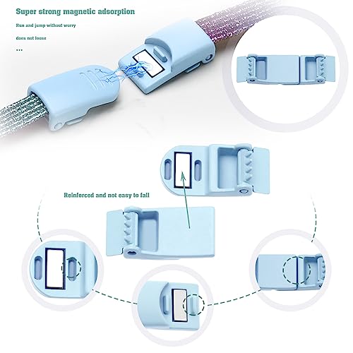 LT Easiyl 2 Pairs Tieless Shoelace Buckle Magnetic Quick Release Clasp No Tie Lazy Shoelace Lock fits Sneakers Canvas Casual Shoes Boots, Blue - Image 4