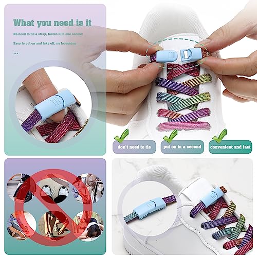 LT Easiyl 2 Pairs Tieless Shoelace Buckle Magnetic Quick Release Clasp No Tie Lazy Shoelace Lock fits Sneakers Canvas Casual Shoes Boots, Blue - Image 3