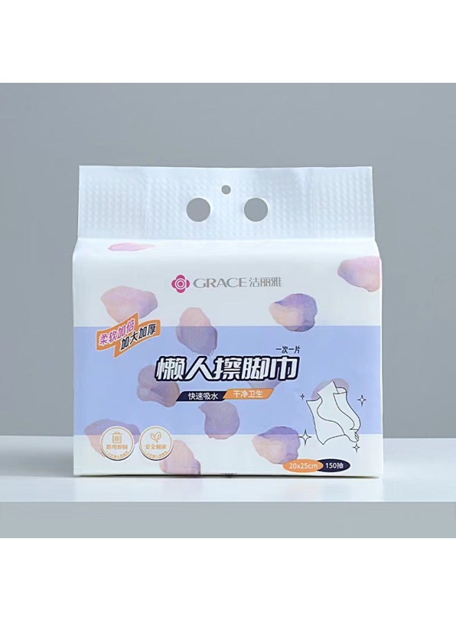 منشفة قدم جيليا مثبتة على الحائط مصنوعة من لب الخشب السميك للاستخدام المزدوج للملابس العائلية الرطبة والجافة لتنظيف الوجه في الفنادق منشفة قطنية ناعمة - اللون: أبيض - المواصفات: 25*20 - Image 5