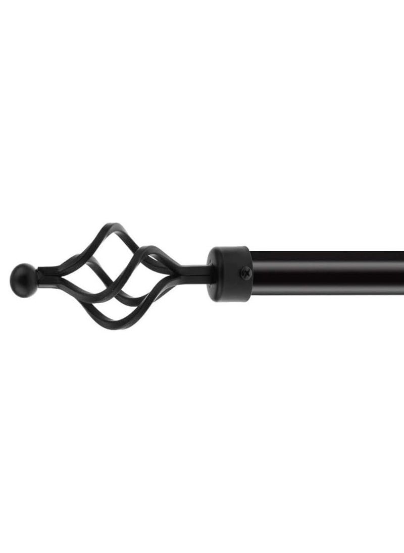 DubaiGallery Roman Pole Style Heavy Duty Luxury Extendable Curtain Rod, Metal Single Rod Finials Decorative End Window Treatment Rod Drapery Rod  - Image 2