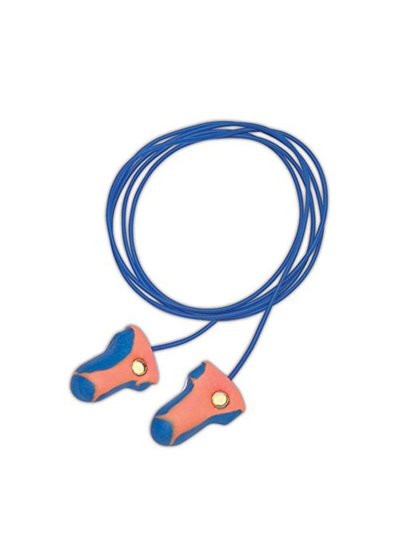 Howard Leight - Howard Leight LT-30 Laser Trak Orange and Blue Detectable Foam Corded Earplugs, OSFA, Blue, One Size Fits All (Pack of 100) - Image 1