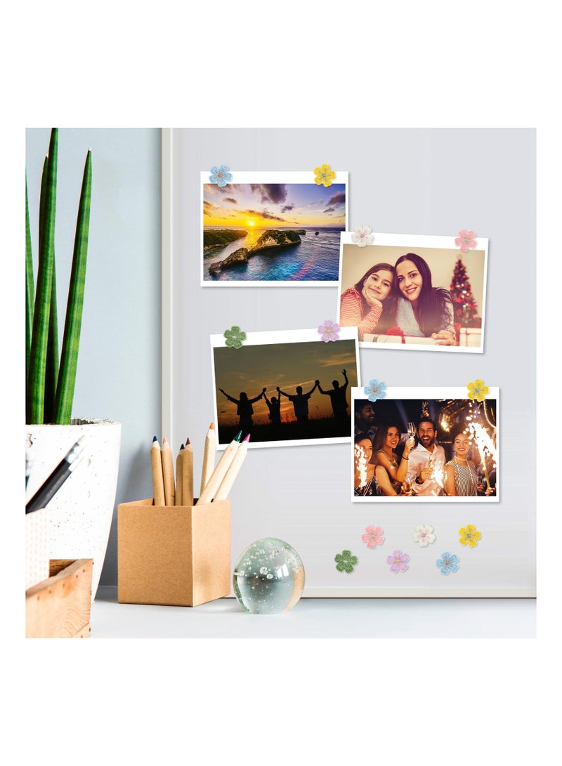 SOLARAE 60Pcs Colorful Flower Push Pins, Tulip Decorative Pushpins Cork Board Thumbtacks, Cute Fun Thumb Tacks for Photo Wall, Feature Wall,Map, Bulletin Board, Whiteboard, Office or Home - Image 2