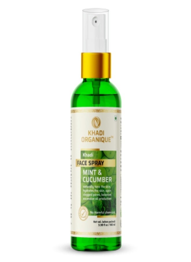 Khadi ORGANIQUE خادي أورجانيك بخاخ للوجه بالنعناع والخيار، 100 مل معطر طبيعي  - Image 1