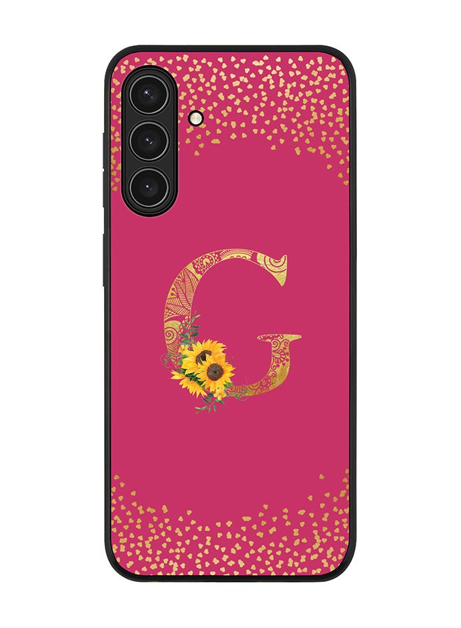 Stylizedd For Samsung Galaxy A17 / A17 4G Case,Slim fit Camera Protection, Shockproof Thin Phone cover  - Custom Floral Monogram - G ( Deep Pink )