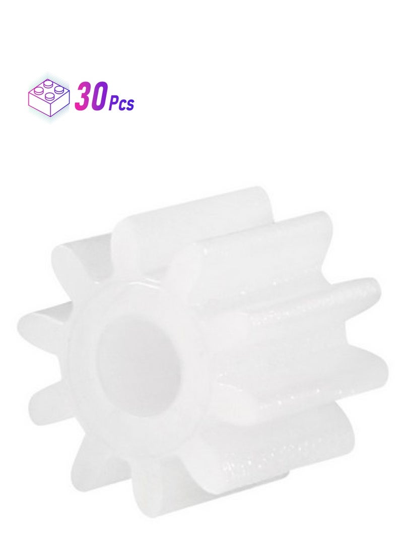uxcell 30Pcs Plastic Gears White 10 Teeth Model 102A Reduction Gear Plastic Worm Gears For Rc Car Robot  - Image 1