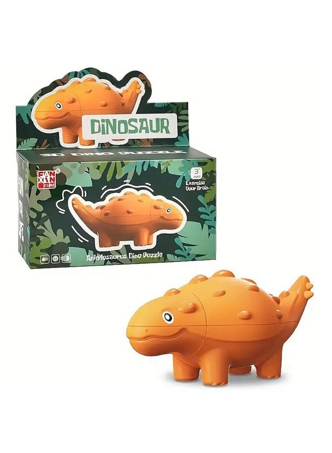Kiditos Dinosaur (Ankylosaurus) Speed Cube 2x2x3 Animal Cube Puzzle, 3D Dino Puzzle, Stress Relief Toy Brain Teasers Toy Games for Kids, Toddler Puzzles for Kids, Toddlers Montessori Toys, Orange - Image 1