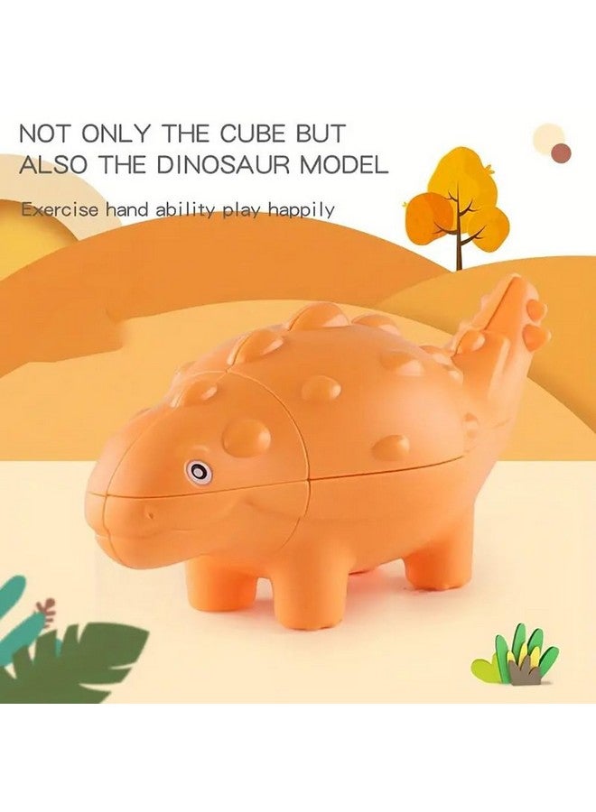 Kiditos Dinosaur (Ankylosaurus) Speed Cube 2x2x3 Animal Cube Puzzle, 3D Dino Puzzle, Stress Relief Toy Brain Teasers Toy Games for Kids, Toddler Puzzles for Kids, Toddlers Montessori Toys, Orange - Image 4
