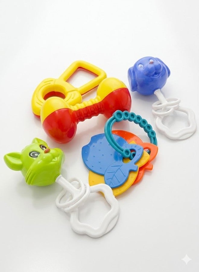 Dorytoys Dorytoy Premium Baby Rattle & Teether Toys Set for Infants and Toddlers Colorful Sensory Development for Newborn Babies, BPA Free Safe Plastic Hand Grip Learning - Image 2