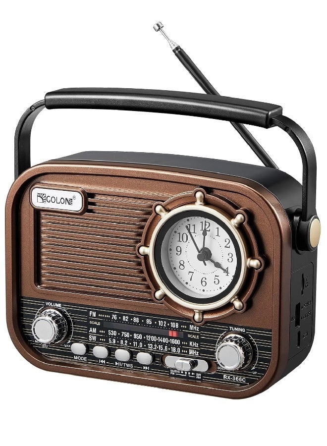 Golon RX-366C AM FM BT MP3 Shortwave Clock Radio - Image 1