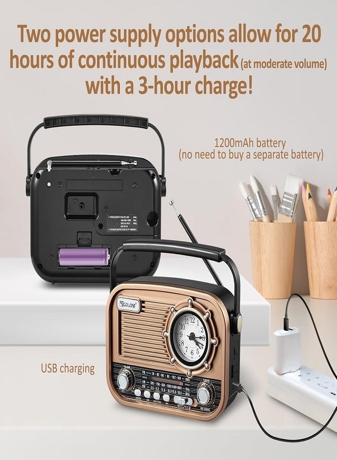 Golon RX-366C AM FM BT MP3 Shortwave Clock Radio - Image 3