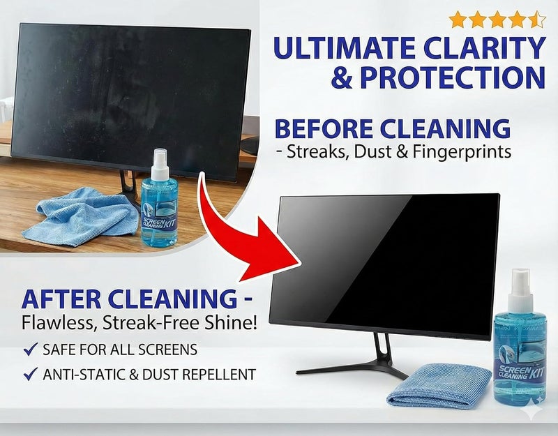 Opula Screen Cleaning Kit, Small Spray and Towel for Laptops, Smartphones and Computers - 100% Premium Quality, KCL 1021 - Image 5