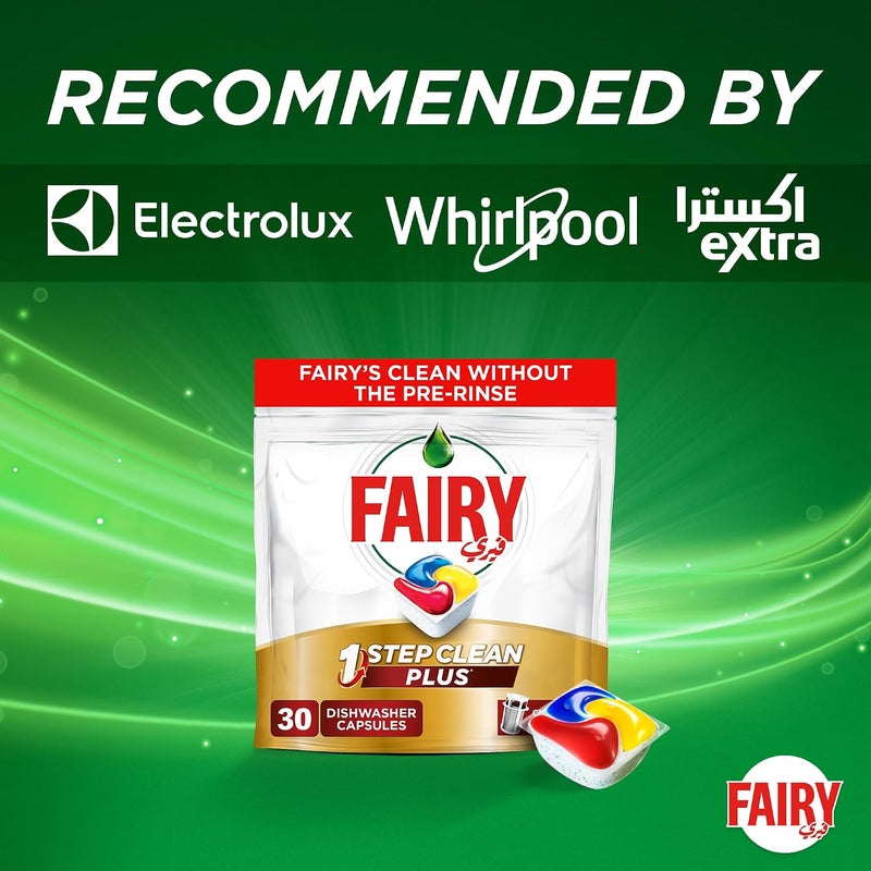 1 Step Clean Plus Automatic Dishwasher Tablets, Lemon Scent, 30 Tablets | Powerful 3in1 formula that removes tough grease on 1st wash without any pre rinse. Cleans your greasy filter too - Image 5