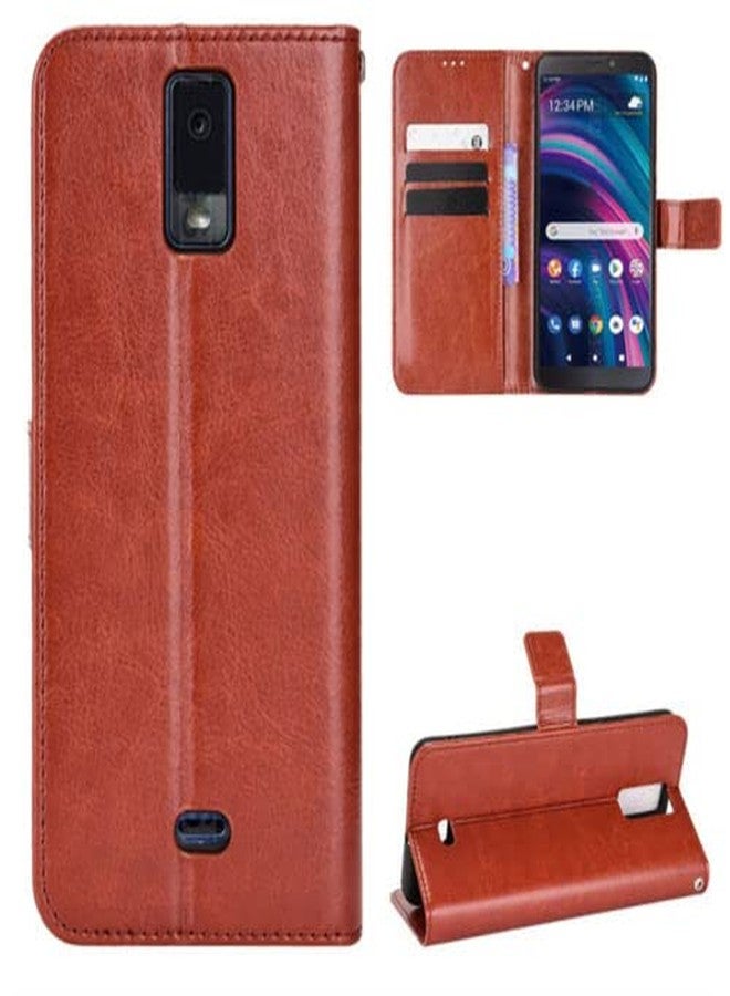 TEAMWILL جراب محفظة للهاتف Blu View 2 B131DL B130DL (بني) - Image 1