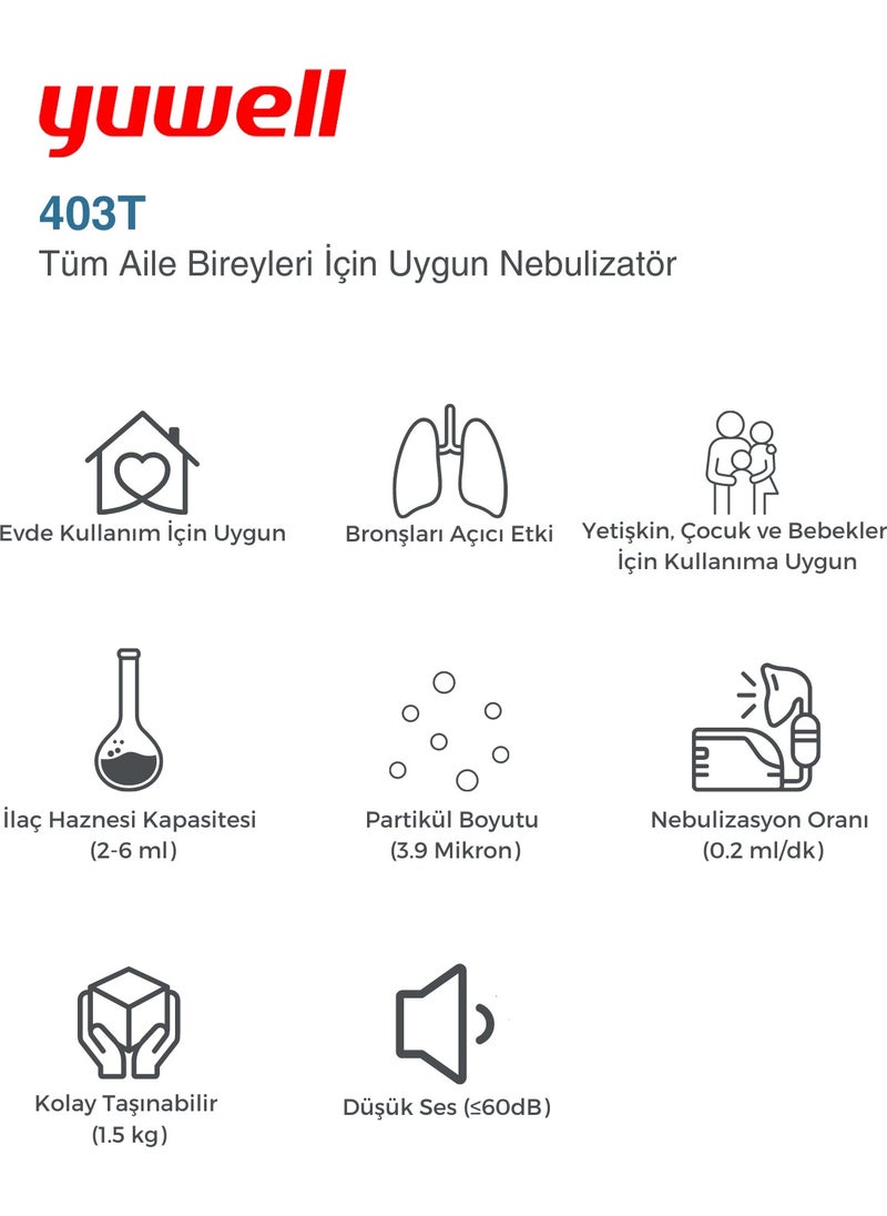 Yuwell - Compressor Portable Air Machine Nebulizer CE403T - Image 1