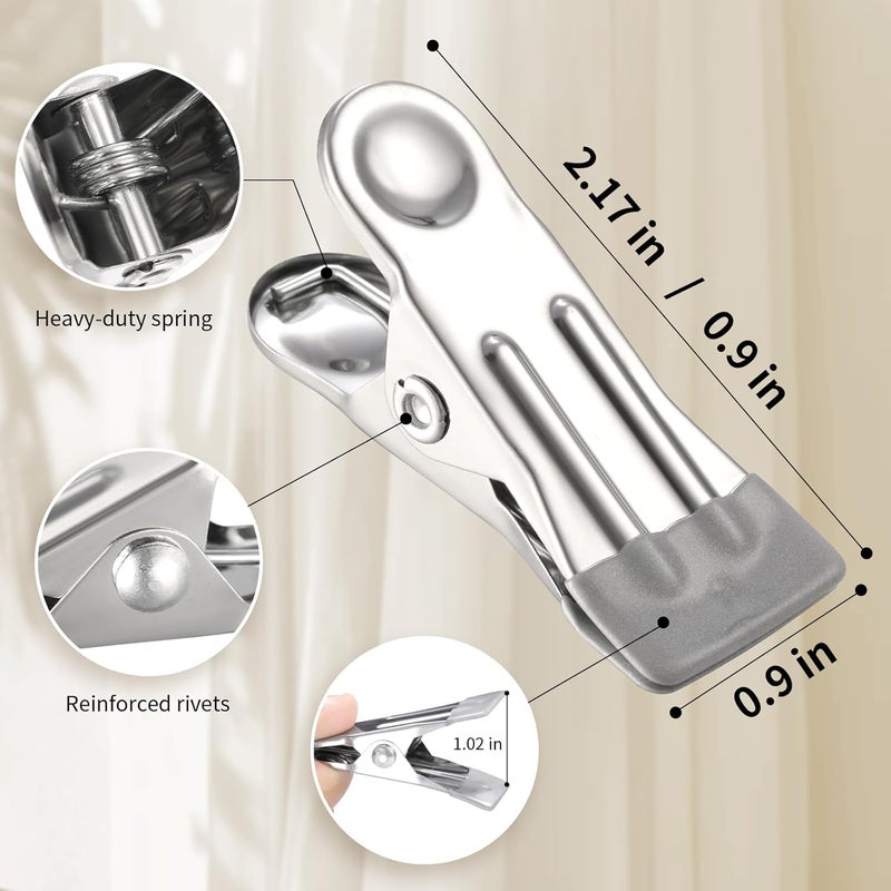 SYOSI Drying Rack with 24 Clips, Portable Folding Stainless Steel Laundry Hanger for Socks, Underwear, Baby Clothes, Towels, Lingerie, Indoor Outdoor Use, Gray - Image 5