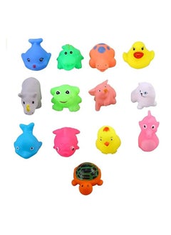 Cool Baby 13Pcs Cartoon Floating Animal Durable Bath Bathtub Fun Mini Models, Colorful 