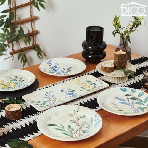 Bico Botanical Valley Salad Plates Set of 4, 8.75 Inch Ceramic Dessert Plates for Salad, Appetizer, Side Dishes, Microwave and Dishwasher Safe, Gift for Housewarming and Thanksgiving - Image 5