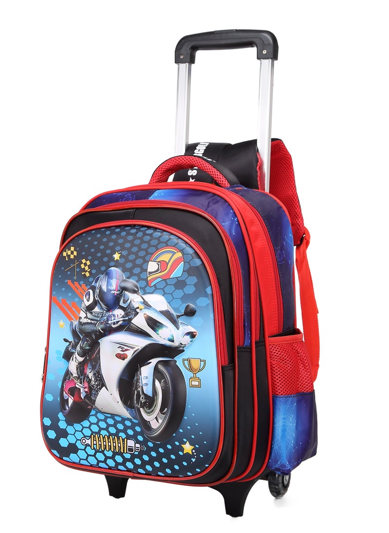 Stargold Baby Backpack 3Pcs For Baby Boys 1 lunch 1 Pencil Box And 1 Bag With Adjustable Strap For School 2 Wheels 16 Inch  - Image 2
