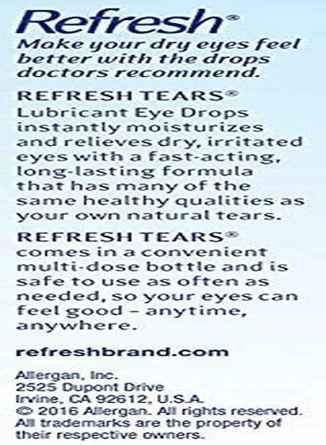 Somall Allergan Refresh Tears Size .5z Allergan Refresh Tears Eye Drops For Mild To Moderate Dry Eyes - Image 3
