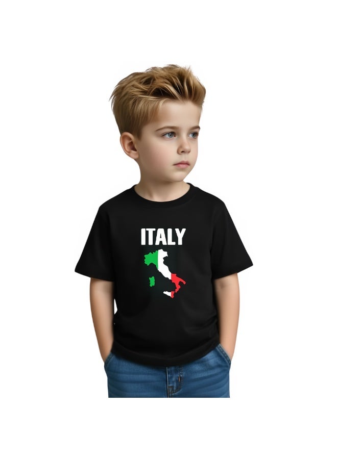 PRINTSHOP4ME Italian Kids Boys T-Shirt - Round Neck Short Sleeve Cotton T-Shirt - Great Gift for Travelers - Soft and Comfortable Tshirt - Italy Souvenir T-Shirt - Image 3