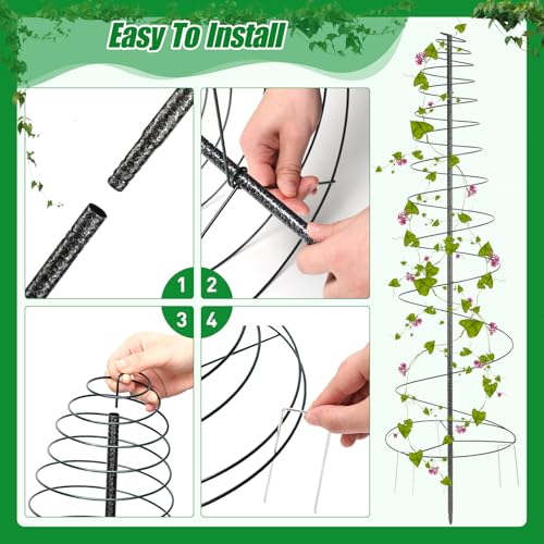 Daneried Trellis for Climbing Plants Outdoor,2 Pack Plants Trellis 44 inch Support Metal Garden Trellis for Plants Flowers Light Vegetables Vine Support - Image 3
