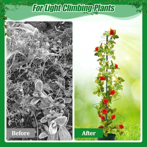 Daneried Trellis for Climbing Plants Outdoor,2 Pack Plants Trellis 44 inch Support Metal Garden Trellis for Plants Flowers Light Vegetables Vine Support - Image 4