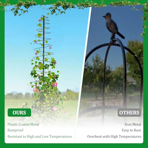 Daneried Trellis for Climbing Plants Outdoor,2 Pack Plants Trellis 44 inch Support Metal Garden Trellis for Plants Flowers Light Vegetables Vine Support - Image 5