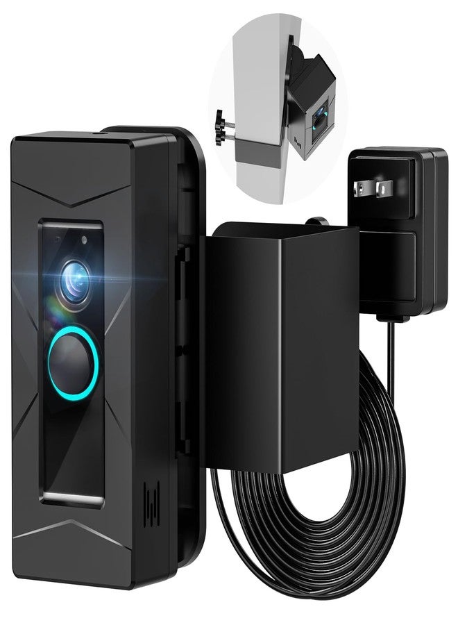 No Drill Anti-Theft Camera Mount with Angle Mount and Power Cord, Compatible with Ring Wired Doorbells, Adjustable Angle 0°-70° (Doorbell Not Included, Not Compatible with Blink/Eufy)