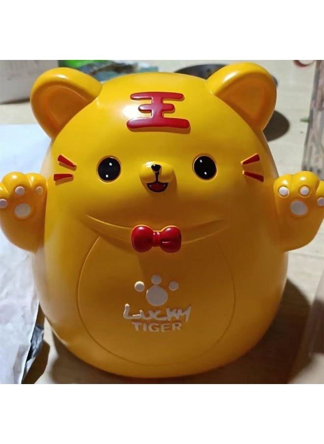 ماركة غير محددة - الإنترنت الأحمر الكرتون زودياك الكلب Longma Sheep Piggy Bank مقاوم للسقوط لطيف Piggy Bank سعة كبيرة فقط لا يمكن إدخالها - اللون: أصفر النمر - الحجم: حجم صغير يمكن إيداعه أو إزالته - Image 1