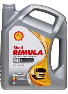 Shell Shell Rimula R4X Heavy Duty Motor Oil, 5 Litre - 15W40 