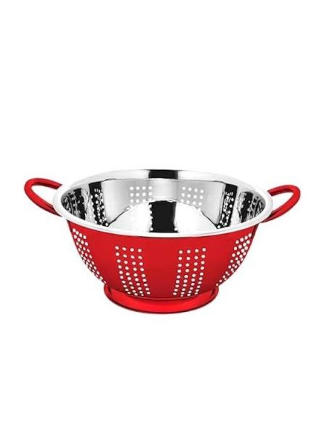 Prabha Colander Stainless Steel Strainer Sieves, 3000ml, 24cm | Kitchen Strainer with Handle-Essential Kitchen | Colanders Bowl, Basket | Colander for Rice Straining Washing Fruits, Vegetables - Image 1
