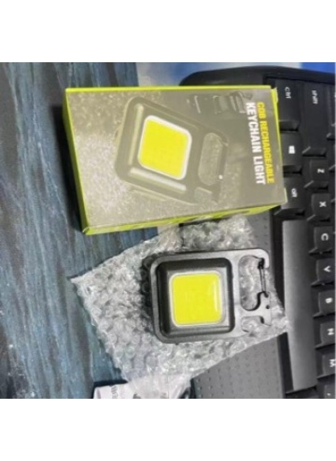 Generic Keychain Light Portable Flashlight Mini Portable Aluminum Alloy Magnetic Emergency Light COB Work Light-Power:High Precision Aluminum Alloy  - Image 4