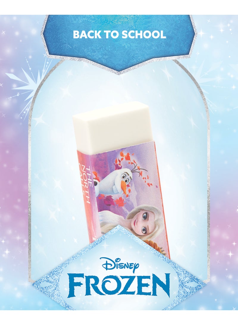 Volkano Frozen 2 Tec-Erasers and  PVC Free  Dust Free Super Clean Soft Erasers and Dual Pack in White with Pastel Lilac and Pink Designs Featuring Elsa and Anna and Perfect for School and Back to School Supplies - Image 4
