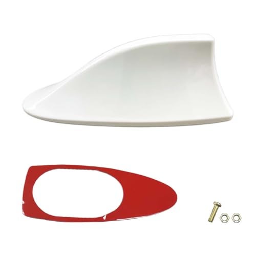 LHDOS Car Shark Fin Antenna Cover Plastic Automotive Signal Roof Aerial Cover with Adhesive Tape Universal Roof Mount Antenna Replacement Vehicle Decorative Cover for Car Truck SUV White - Image 1