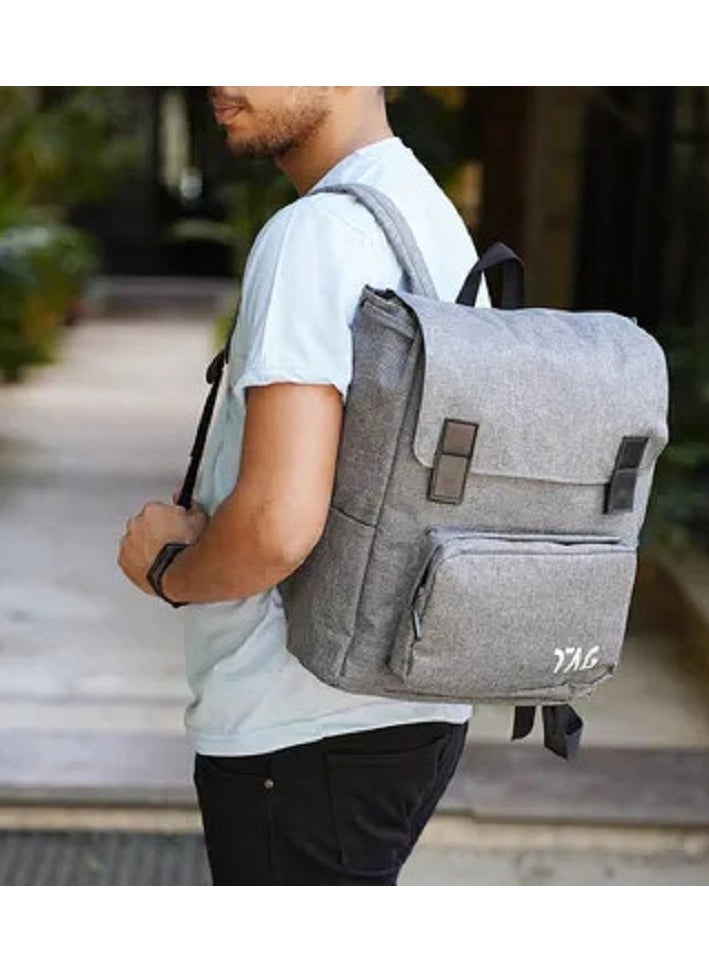 Canvas laptop backpack - Grey - pzsku/ZED271163311CFC085632Z/45/_/1723810041/80a72736-6990-4e2a-845a-aa0c1406d665