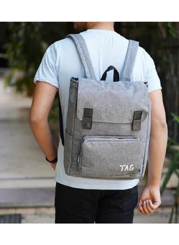 Canvas laptop backpack - Grey - pzsku/ZED271163311CFC085632Z/45/_/1723810051/e5fc7387-c9a9-4d6c-9ebb-4d8ebc51db96