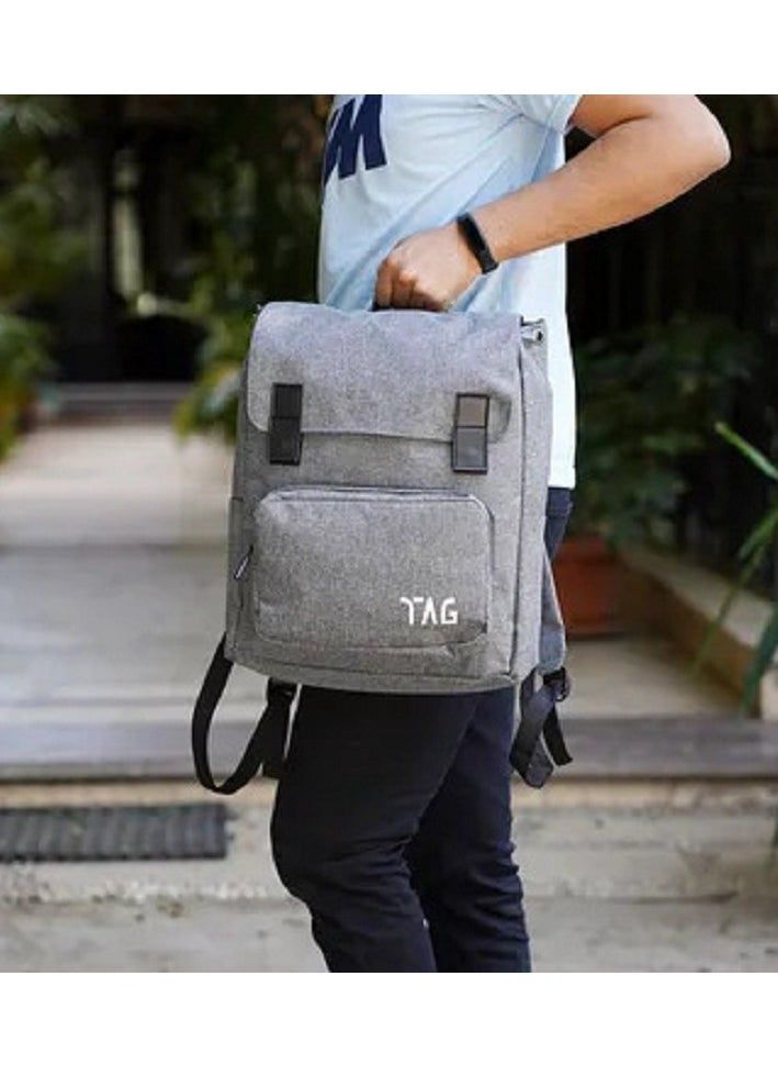 Generic Canvas laptop backpack - Grey  - Image 3