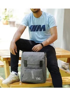 Generic Canvas laptop backpack - Grey  - Image 4