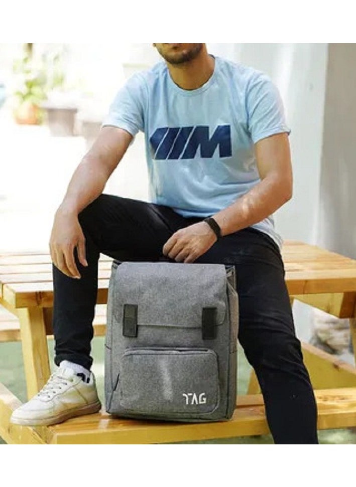 Generic Canvas laptop backpack - Grey  - Image 4